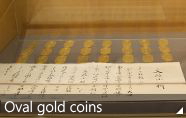 Oval gold coins