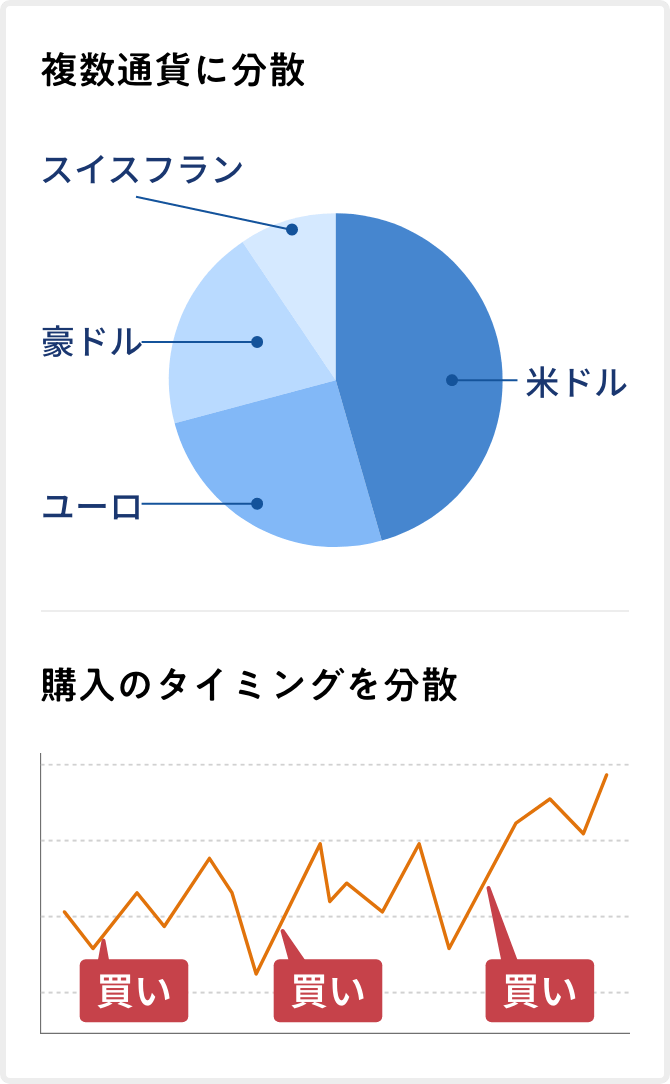 通貨・タイミングを分散のイメージ図